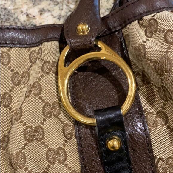 Beige/Ebony GG Canvas Interlocking G Large Tote - Picture 7 of 11